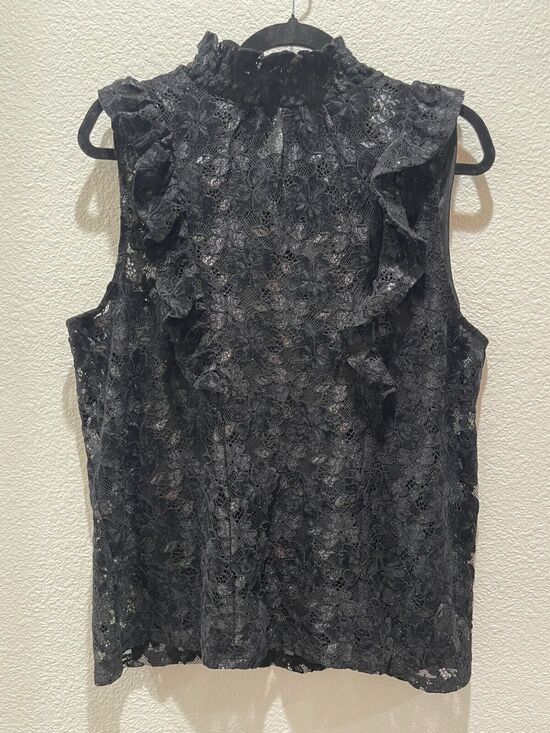 Cable & Gauge Tops - Cable & Gauge High Neck Black Lace Floral Sleeveless Top - NWT - Size L